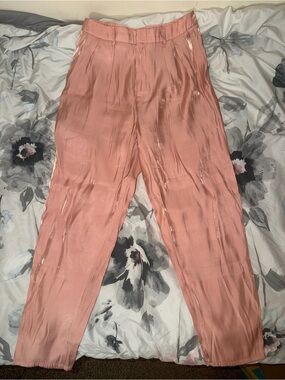 SHEIN Silky Rose Pink Trousers Pants